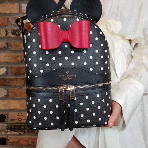 AUTHENTIC Disney X Kate Spade Small Refined Grain Leather Minnie Mouse BACKPACK - Picture 8 of 8